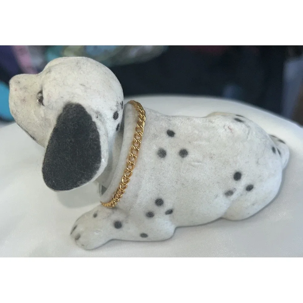 Dalmatian Dog Figurine Flocked Bobble Head‎ Nodder 3x6x3.5